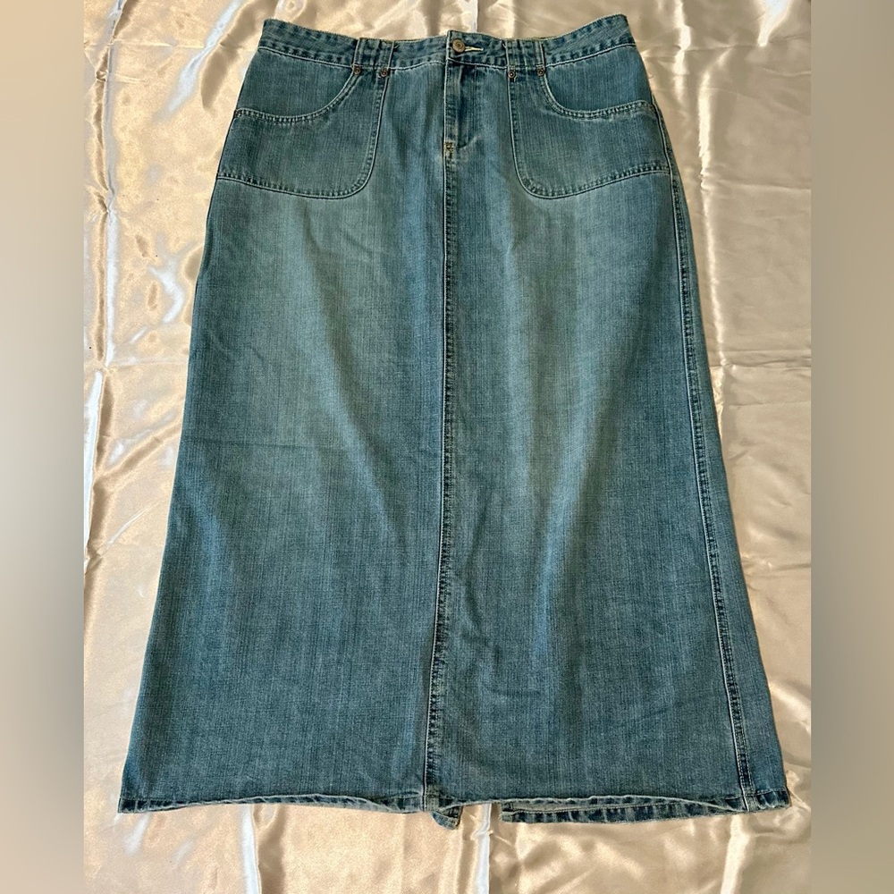 Old Navy Blue Denim Maxi Skirt